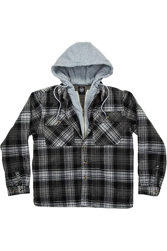 Men’s Cozy Fleece Sherpa Lined Hooded Jacket-1825-Design3-2XL