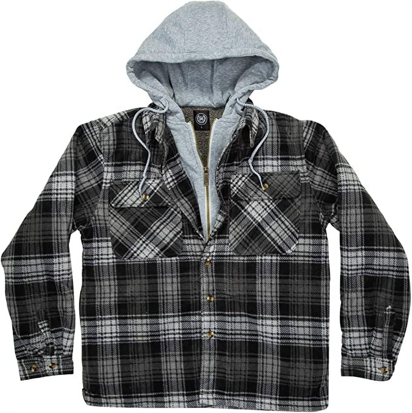 Men’s Cozy Fleece Sherpa Lined Hooded Jacket-1825-Design3-XL - Walmart.com
