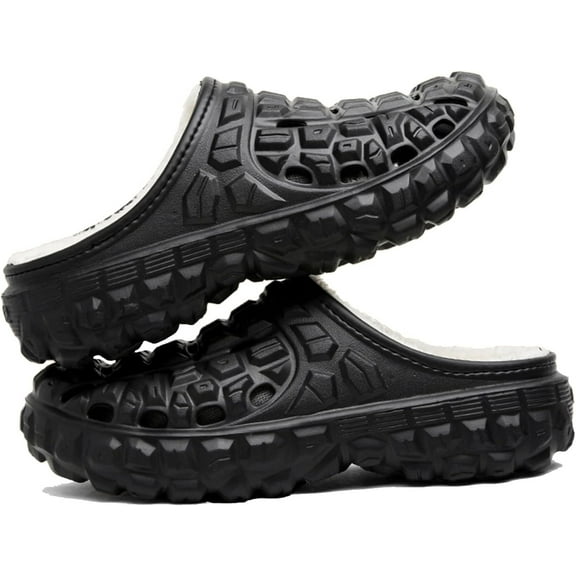 Men's Cozy Fur-Lined Clogs Slippers Soft Warm and Essential for Winter Indoors/Outdoors