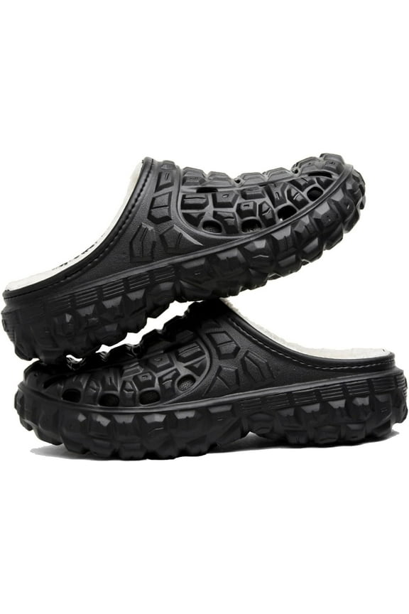 Men's Cozy Fur-Lined Clogs Slippers Soft Warm and Essential for Winter Indoors/Outdoors