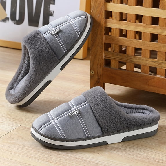 Men's Cozy Lined Big Size Clogs Casual Home Slippers with Thick Soft Sole for Daily Warm Winter Snug Indoor Comfort Relaxed House Slippers