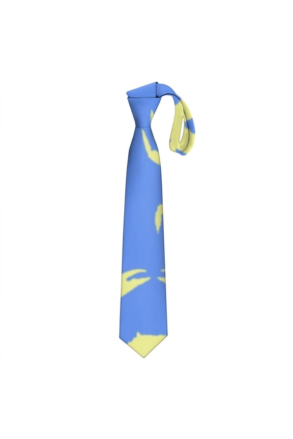 Men's Crab & Sea Life Satin Neck Tie - Wrinkle-Resistant Formal Wedding Tie for Groom, Prom, Business (58.3") - Vintage Nautical Ocean Theme