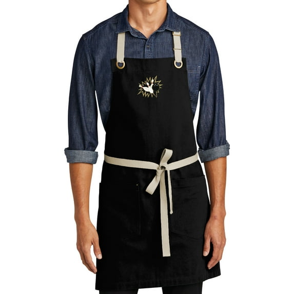 Men's Crashing Bowling Pins Full-Length 2-Pocket Apron - Black/Stone