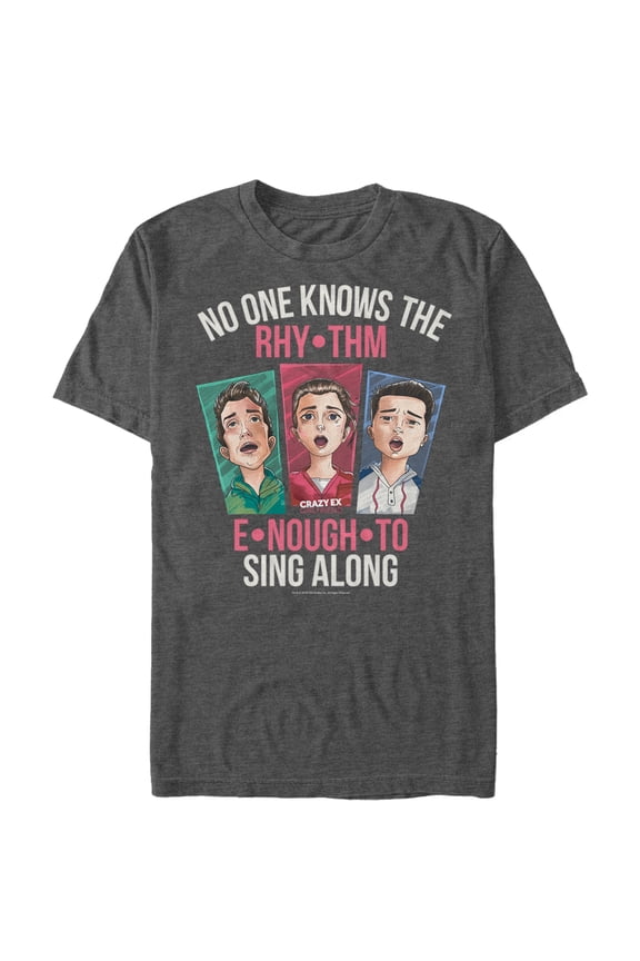 Men's Crazy Ex-Girlfriend No One Knows the Rhythm Graphic Tee Charcoal Heather 5X Large