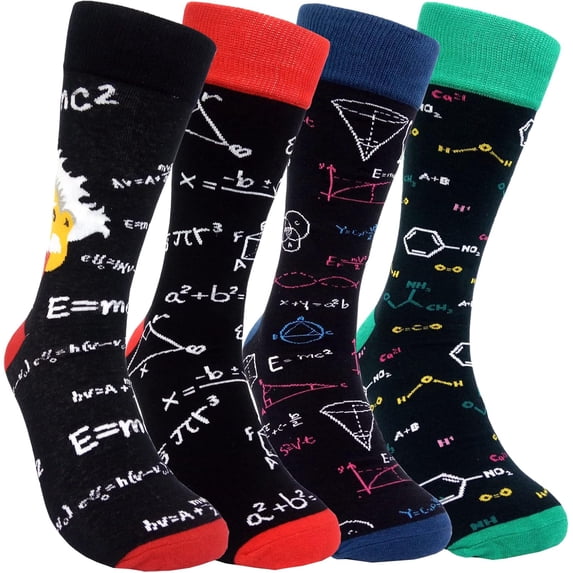 Men’s Crazy Novelty Dress Socks - Funny Pop Culture Art, Combed Cotton, Gift for Dad/Boyfriend