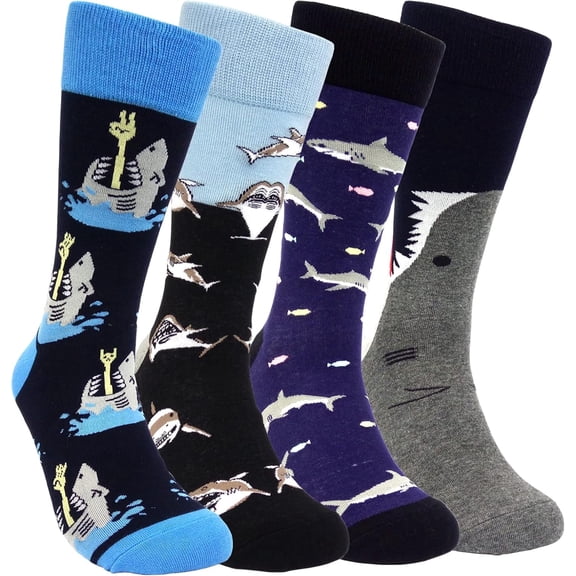 Men’s Crazy Novelty Dress Socks - Funny Pop Culture Art, Combed Cotton, Gift for Dad/Boyfriend