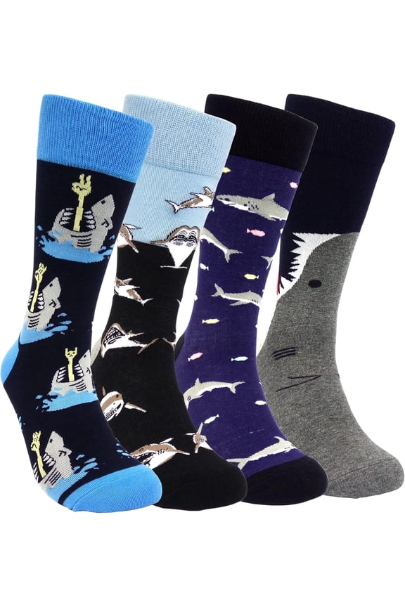 Men’s Crazy Novelty Dress Socks - Funny Pop Culture Art, Combed Cotton, Gift for Dad/Boyfriend