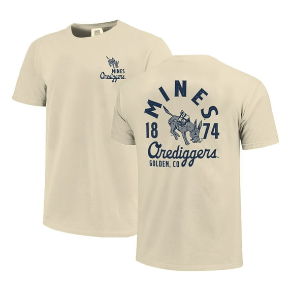 Men's Cream Colorado School of Mines Orediggers Comfort Colors Mascot Overlay T-Shirt