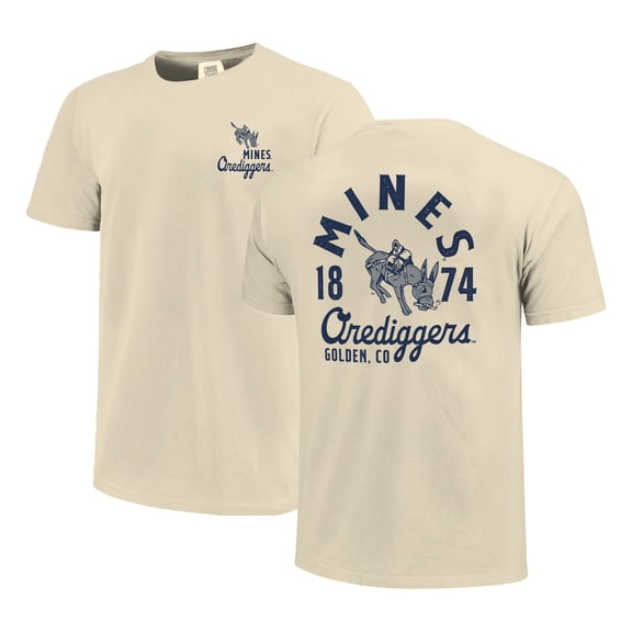 Men's Cream Colorado School of Mines Orediggers Comfort Colors Mascot Overlay T-Shirt