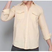Men's Cream Double Pocket Shirt