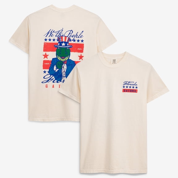 Men's Cream Florida Gators Uncle Sam Mascot T-Shirt