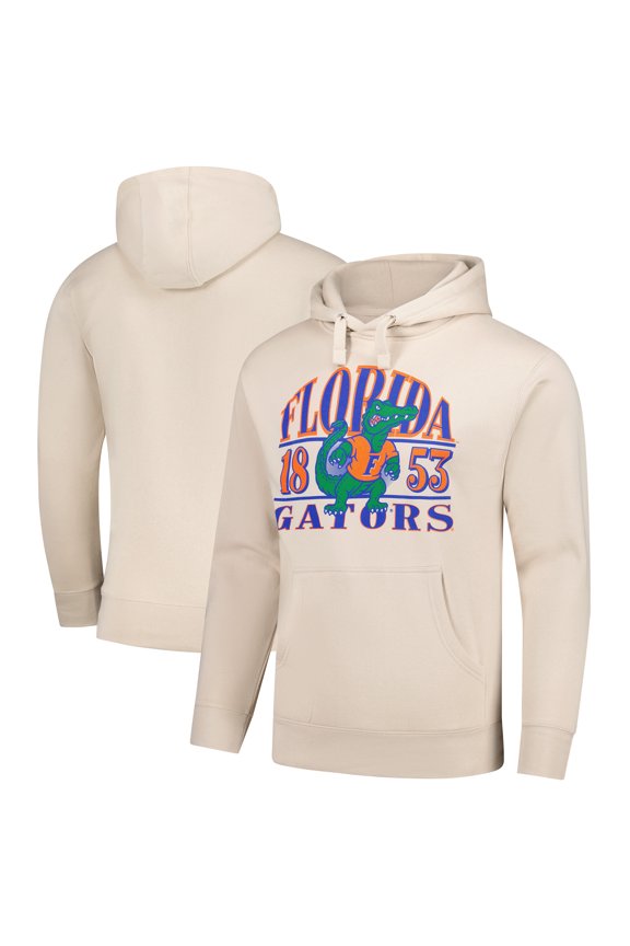 Men's  Cream Florida Gators Upper Arch Letters Pullover Hoodie