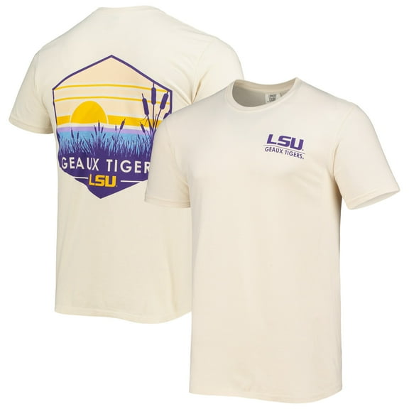 Men's Cream LSU Tigers Landscape Shield Comfort Colors T-Shirt