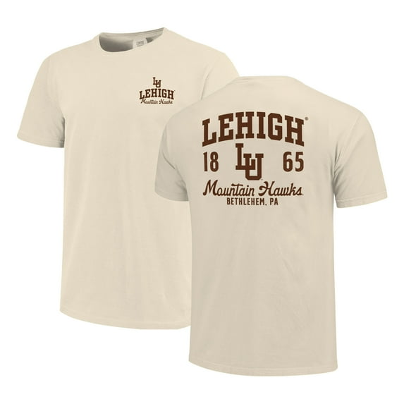Men's Cream Lehigh Mountain Hawks Comfort Colors Mascot Overlay T-Shirt
