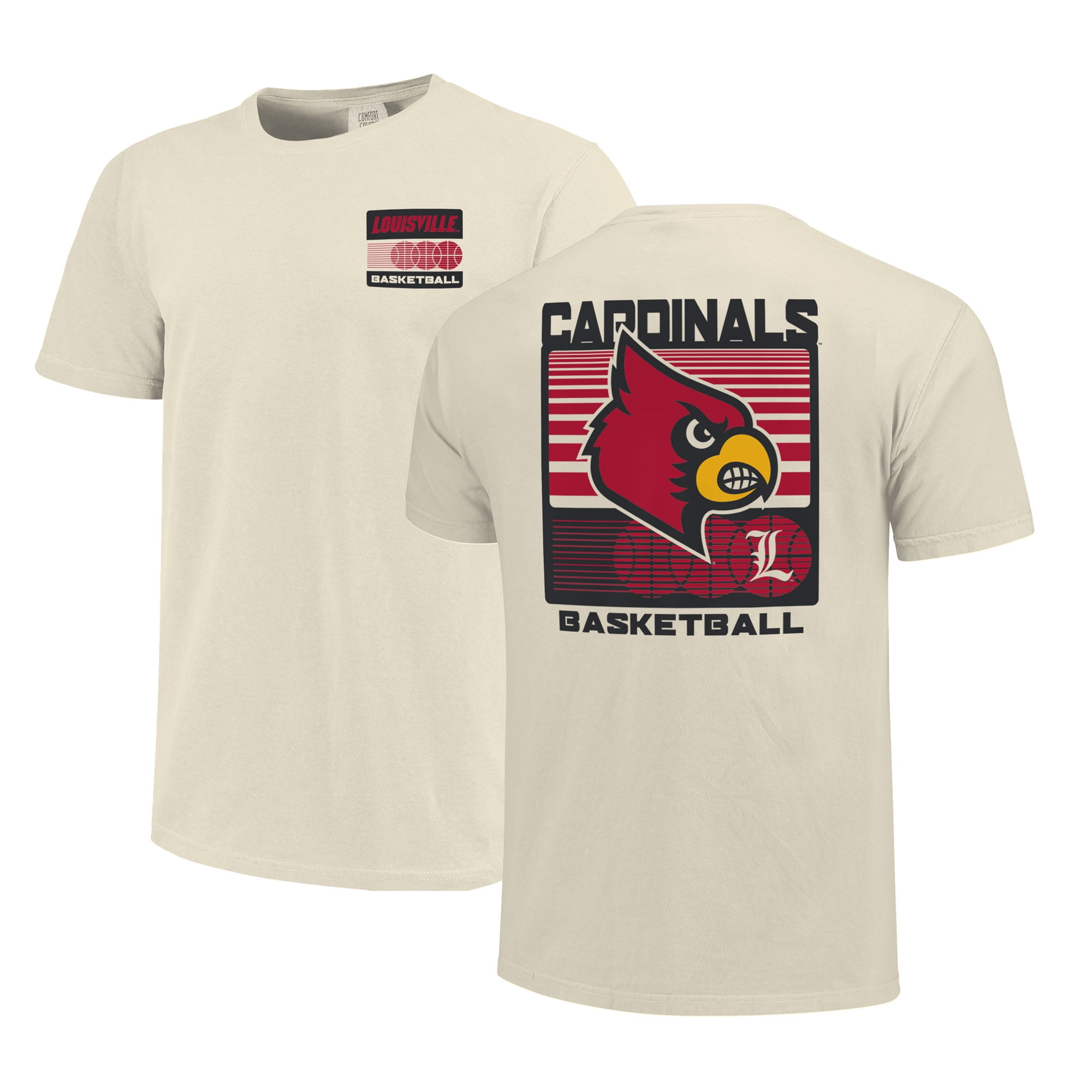 Men's  Cream Louisville Cardinals Basketball Staredown Comfort Colors