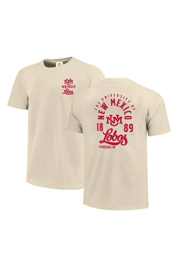 Men's Cream New Mexico Lobos Comfort Colors Mascot Overlay T-Shirt