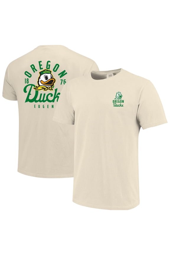 Men's Cream Oregon Ducks Comfort Colors Mascot Overlay T-Shirt