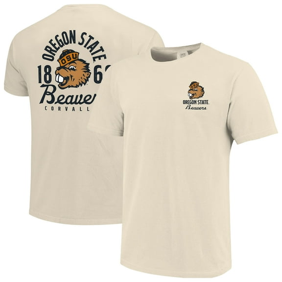 Men's Cream Oregon State Beavers Comfort Colors Mascot Overlay T-Shirt