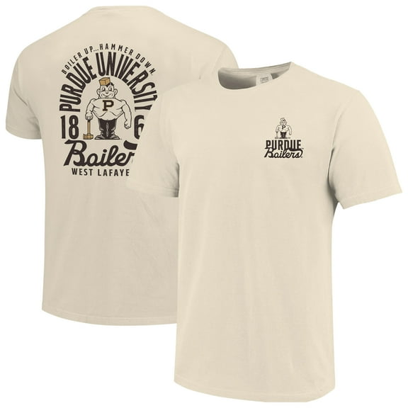 Men's Cream Purdue Boilermakers Comfort Colors Mascot Overlay T-Shirt