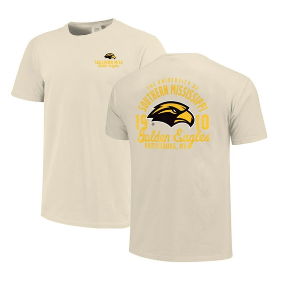 Men's Cream Southern Miss Golden Eagles Comfort Colors Mascot Overlay T-Shirt