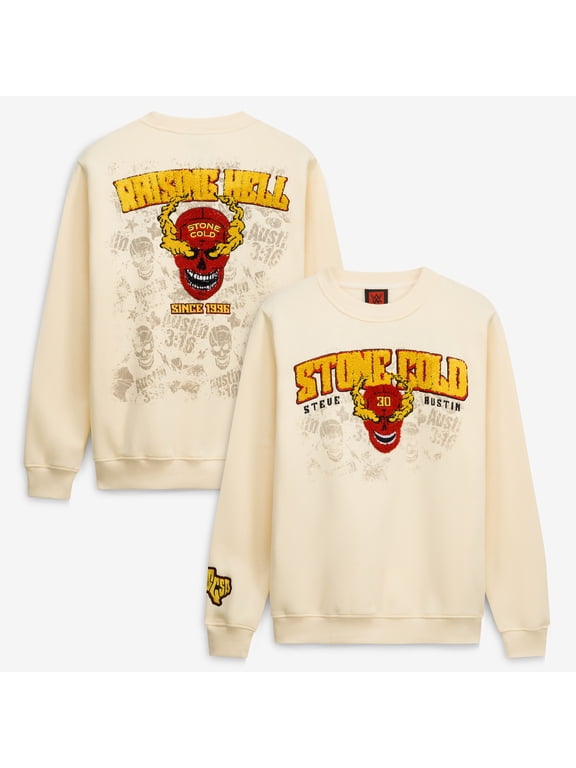 Men's Cream "Stone Cold" Steve Austin Raising Hell Sweatshirt
