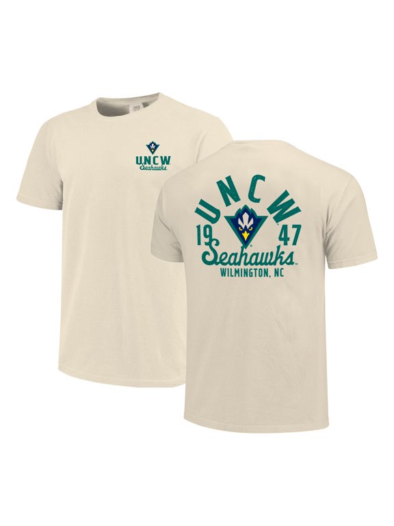 Men's Cream UNC Wilmington Seahawks Comfort Colors Mascot Overlay T-Shirt