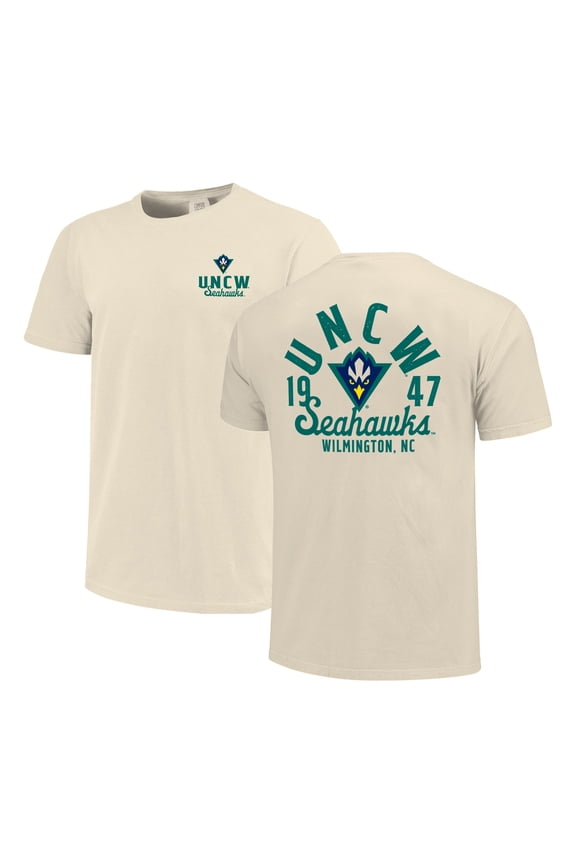 Men's Cream UNC Wilmington Seahawks Comfort Colors Mascot Overlay T-Shirt