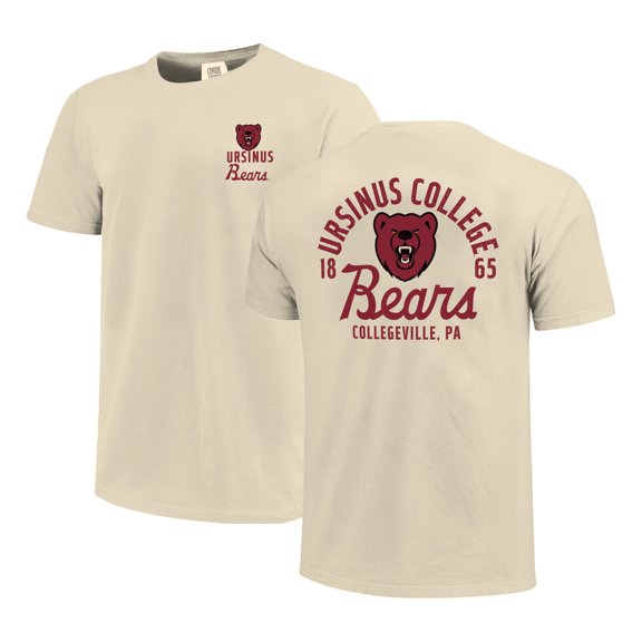 Men's Cream Ursinus Bears Comfort Colors Mascot Overlay T-Shirt