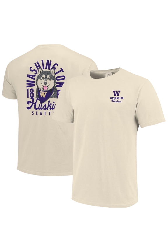 Men's Cream Washington Huskies Comfort Colors Mascot Overlay T-Shirt