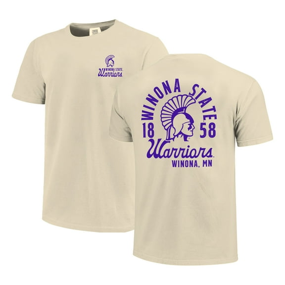 Men's Cream Winona State Warriors Comfort Colors Mascot Overlay T-Shirt