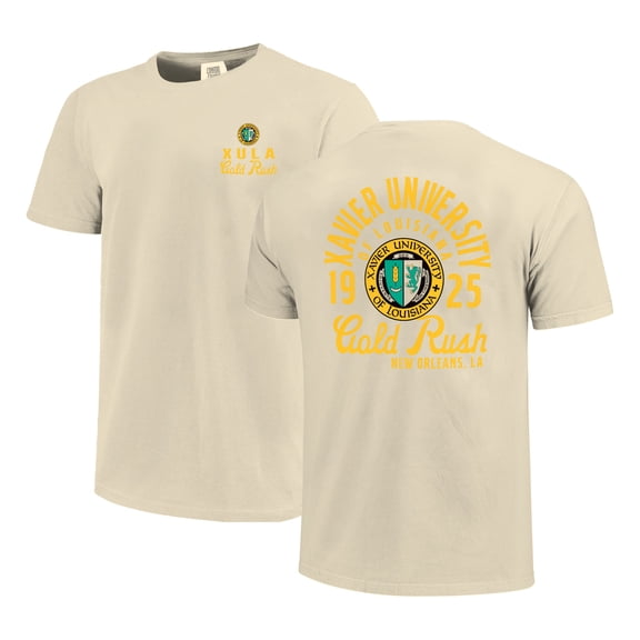 Men's Cream Xavier University of Louisiana Gold Rush Comfort Colors Mascot Overlay T-Shirt