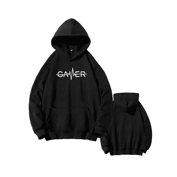 Men's Creative Printed Casual Hoodie - Comfortable Pullover with Kangaroo Pocket, Long Sleeve, Loose Fit - Perfect Choice for Autumn and Winter