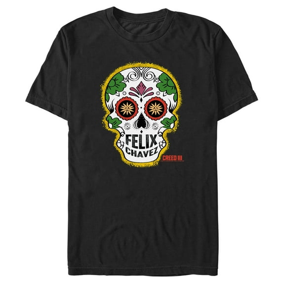 Men's Creed III Felix Chavez Sugar Skull Logo Graphic Tee Black Small