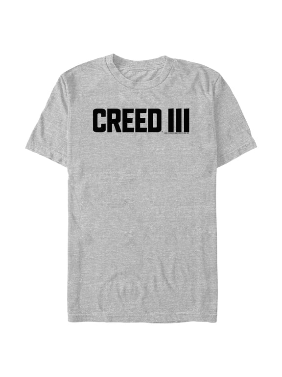 Men's Creed III Movie Logo Black Graphic Tee Athletic Heather Medium