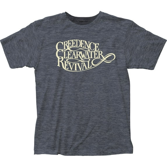 Men's Creedence Clearwater Revival Logo Slim Fit T-shirt Small Heather Navy