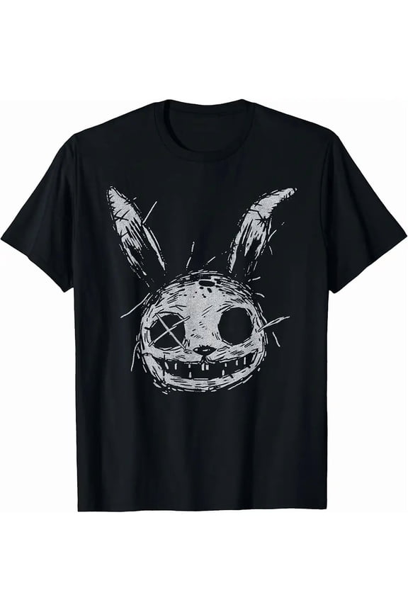 Men's Creepy Gothic Horror Rabbit Face T-Shirt