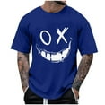 thumbnail image 1 of Men's Creepy Smile Face Crewneck T Shirts Novelty Spooky Halloween Clothes Short Sleeve Scary Tee Tops, 1 of 3