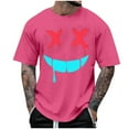thumbnail image 1 of Men's Creepy Smile Face T Shirts Novelty Spooky Halloween Clothes Short Sleeve Crewneck Scary Tee Tops, 1 of 3