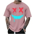 thumbnail image 1 of Men's Creepy Smile Face T Shirts Novelty Spooky Halloween Clothes Short Sleeve Crewneck Scary Tee Tops, 1 of 3