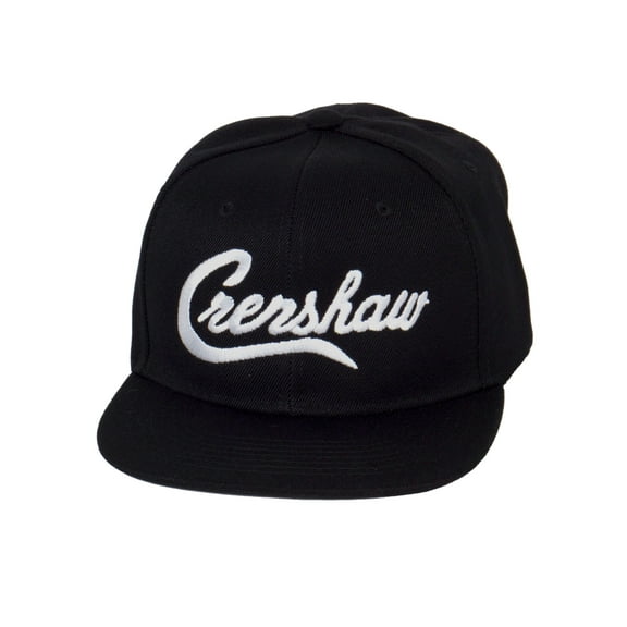 Men's Crenshaw Hat Flat Bill Adjustable Snapback Los Angeles Hat, Black