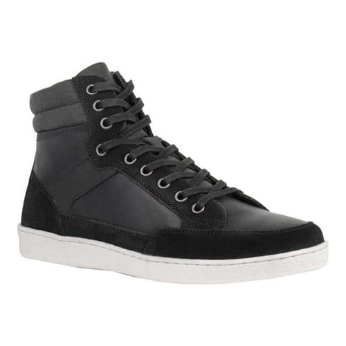 Crevo Diedrick Men's Genuine Leather High Top Sneaker With Inside Zipper & Memory Foam Footbed