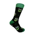 thumbnail image 1 of Men's Crew Dress Casual Socks in Black and Green Color with Beer Mug Pattern, 1 of 1