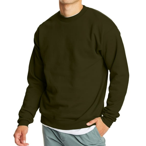 Men's Crew Neck Fleece-Lined Pullover Sweater (S-2XL)