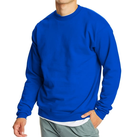 Men's Crew Neck Fleece-Lined Pullover Sweater (S-2XL)
