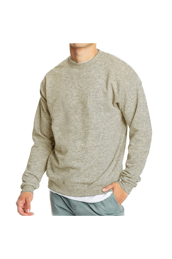 Men's Crew Neck Fleece-Lined Pullover Sweater (S-2XL)