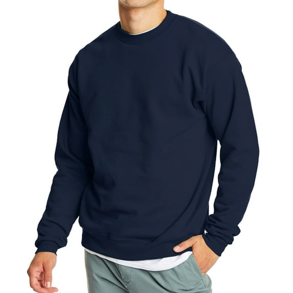 Men's Crew Neck Fleece-Lined Pullover Sweater (S-2XL)