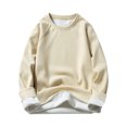 thumbnail image 1 of Men's Crew Neck Fleece Sweatshirt, Basic Raglan Long Sleeve Cotton-Blend Pullover Tops Plus Size Crewneck Sweatshirt, 1 of 5