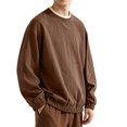 thumbnail image 1 of Men's Crew Neck Pullover Sweatshirt, Loose Fit Long Sleeve Casual Street Hip Hop Top for Spring Fall Daily Outfits, 1 of 5
