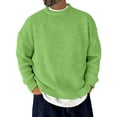 thumbnail image 1 of Men's Crew Neck Ribbed Knit Sweater Long Sleeve Casual Pullover Solid Color Top, 1 of 4