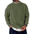 thumbnail image 1 of Men's Crew Neck Ribbed Knit Sweater Long Sleeve Casual Pullover Solid Color Top, 1 of 4